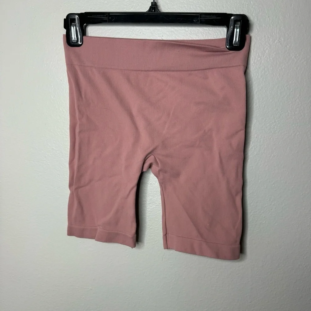Intimately Free People Seamless Ribbed Biker Shorts Pink